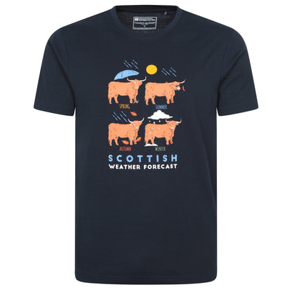 Navy - Front - Mountain Warehouse Mens Scottish Weather Forecast Graphic T-Shirt