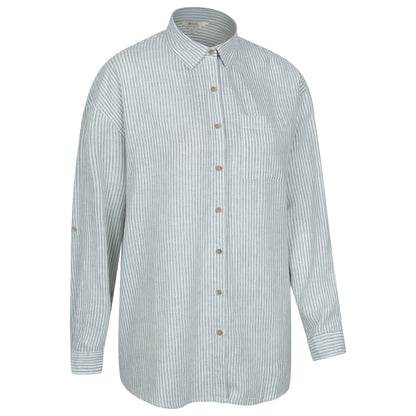 Light Khaki - Side - Mountain Warehouse Womens-Ladies Santiago Stripe Oversized Shirt