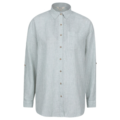 Light Khaki - Front - Mountain Warehouse Womens-Ladies Santiago Stripe Oversized Shirt