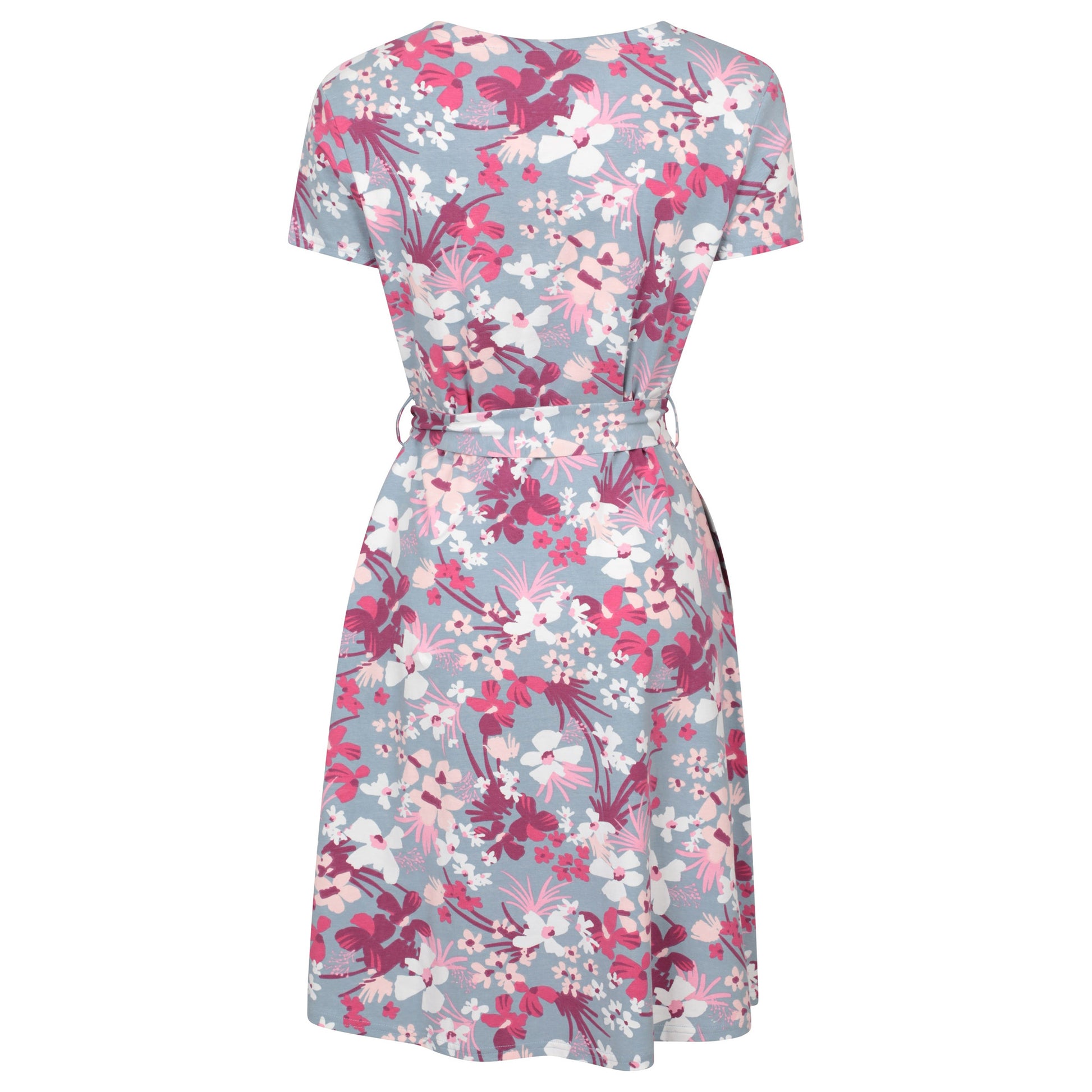 Pink - Back - Mountain Warehouse Womens-Ladies Santorini Cherry Blossom Jersey Wrap Dress