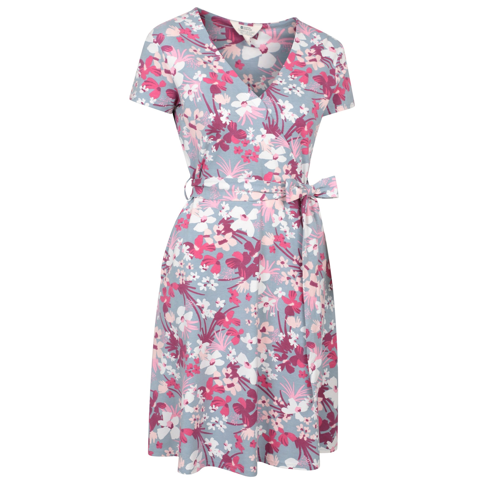 Pink - Side - Mountain Warehouse Womens-Ladies Santorini Cherry Blossom Jersey Wrap Dress
