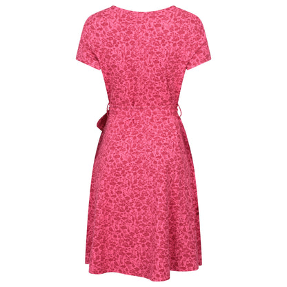 Red - Back - Mountain Warehouse Womens-Ladies Santorini Flower Jersey Wrap Dress