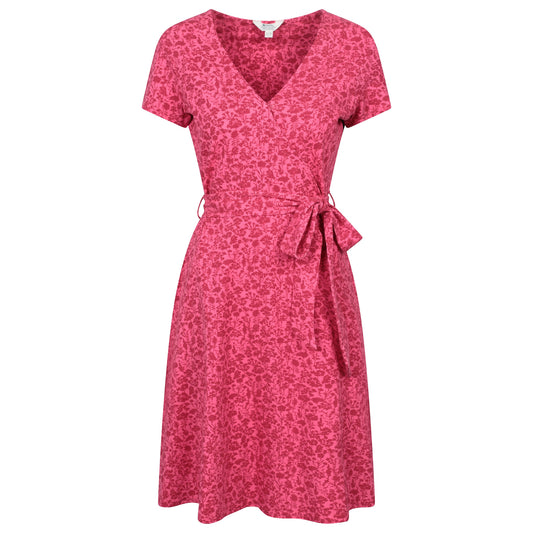 Red - Front - Mountain Warehouse Womens-Ladies Santorini Flower Jersey Wrap Dress