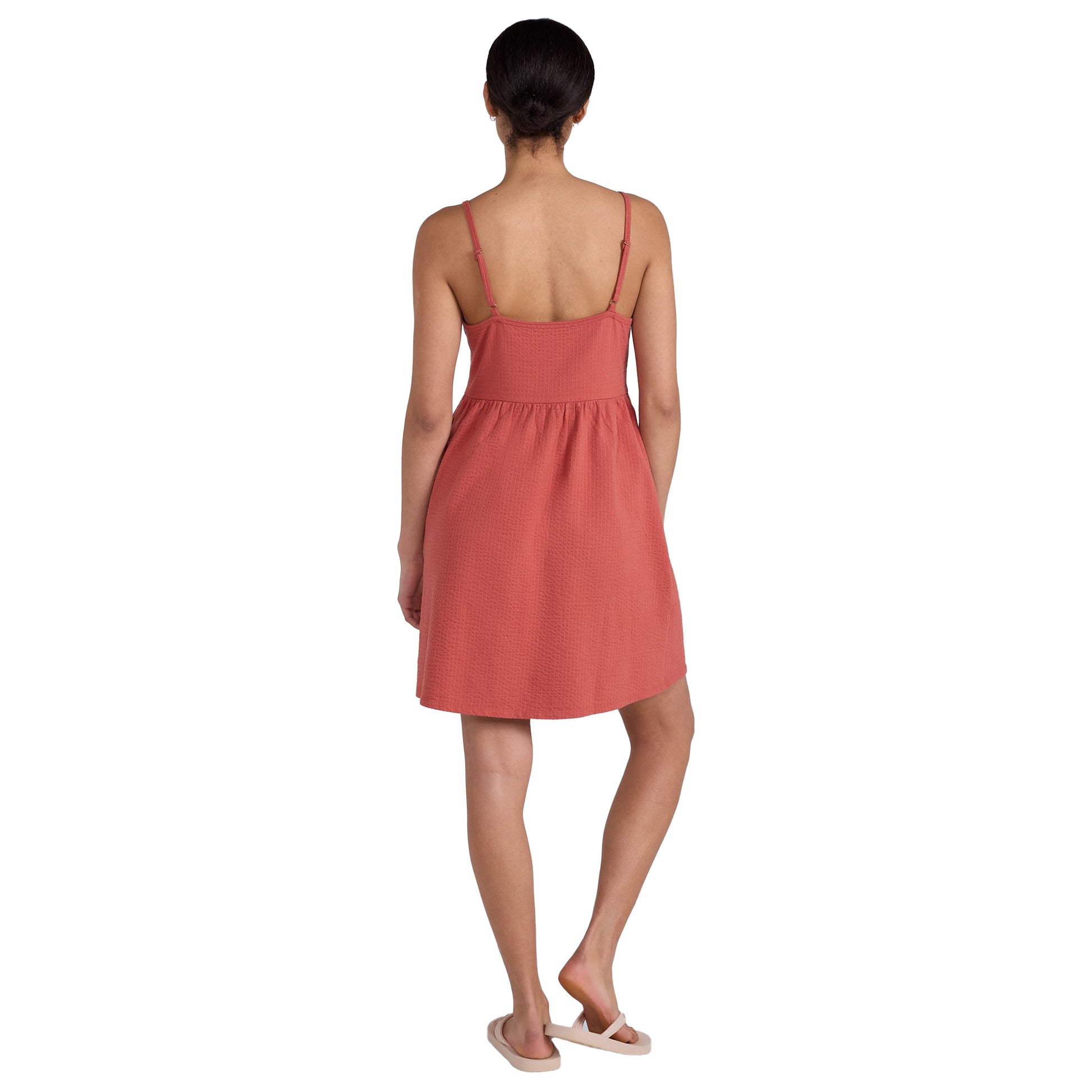 Rust - Side - Mountain Warehouse Womens-Ladies Sienna Seersucker Midi Dress