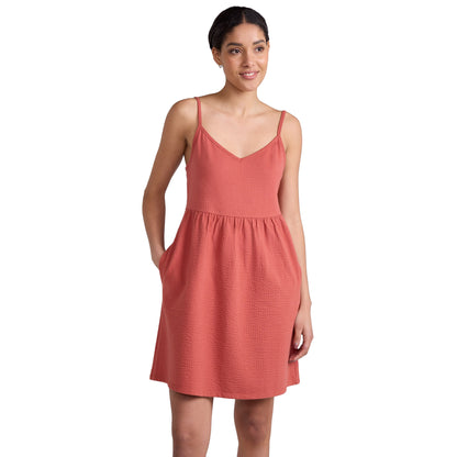 Rust - Front - Mountain Warehouse Womens-Ladies Sienna Seersucker Midi Dress
