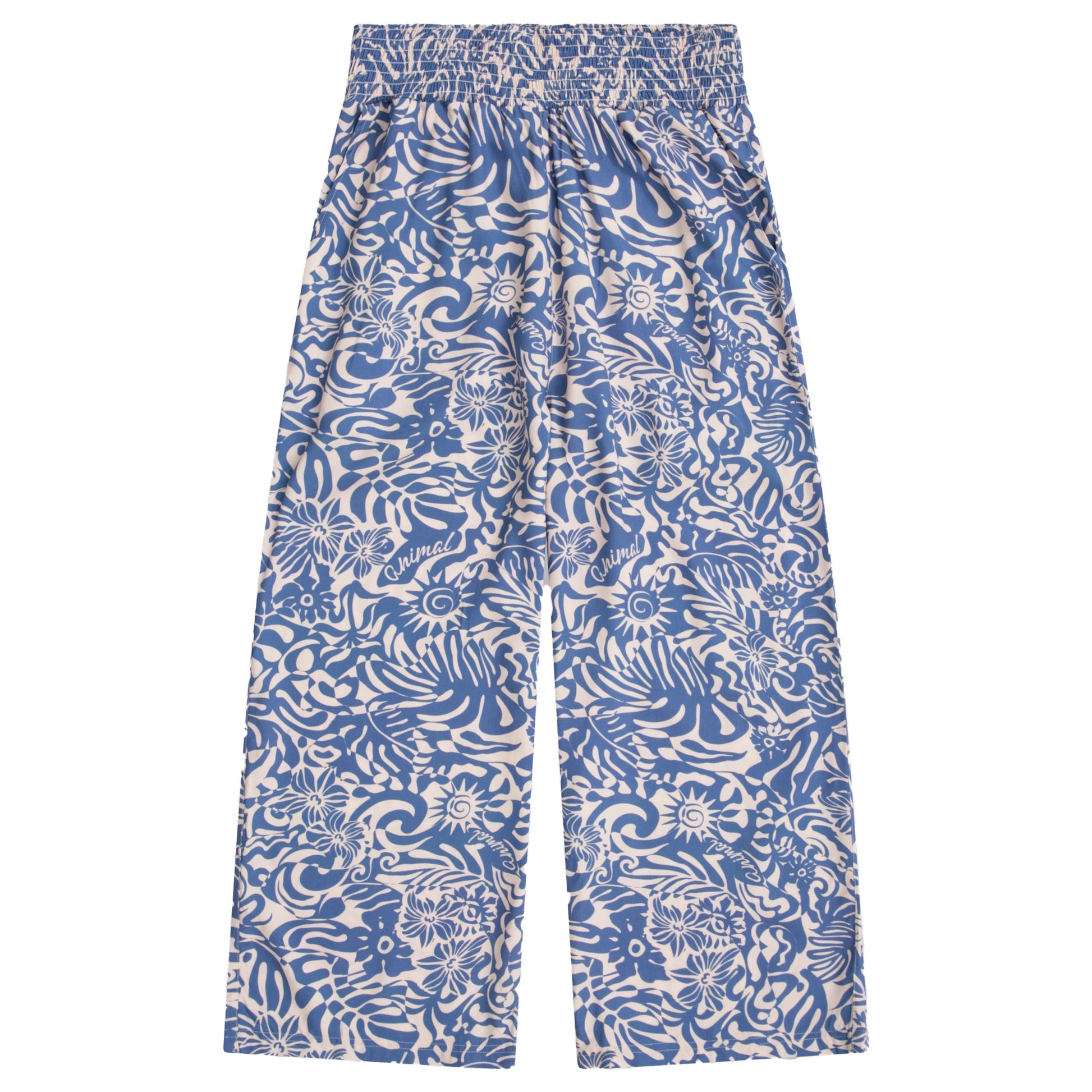 Light Blue - Back - Animal Womens-Ladies Tassia Floral Cropped Trousers