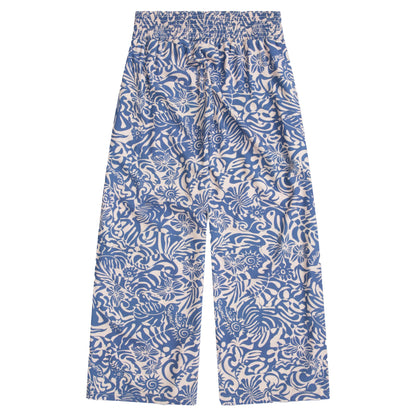 Light Blue - Front - Animal Womens-Ladies Tassia Floral Cropped Trousers