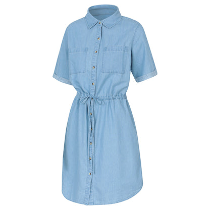 Light Blue - Side - Mountain Warehouse Womens-Ladies Ronda Chambray Midi Dress