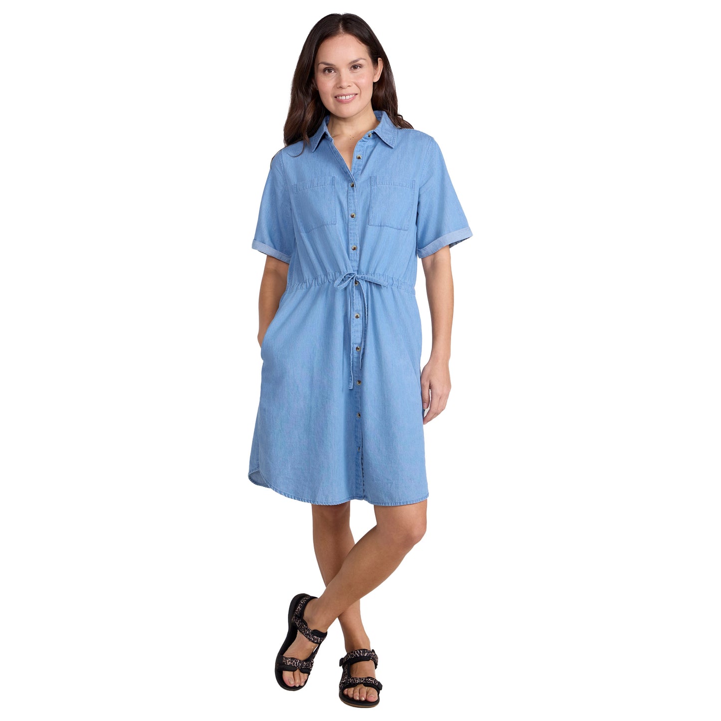 Light Blue - Lifestyle - Mountain Warehouse Womens-Ladies Ronda Chambray Midi Dress