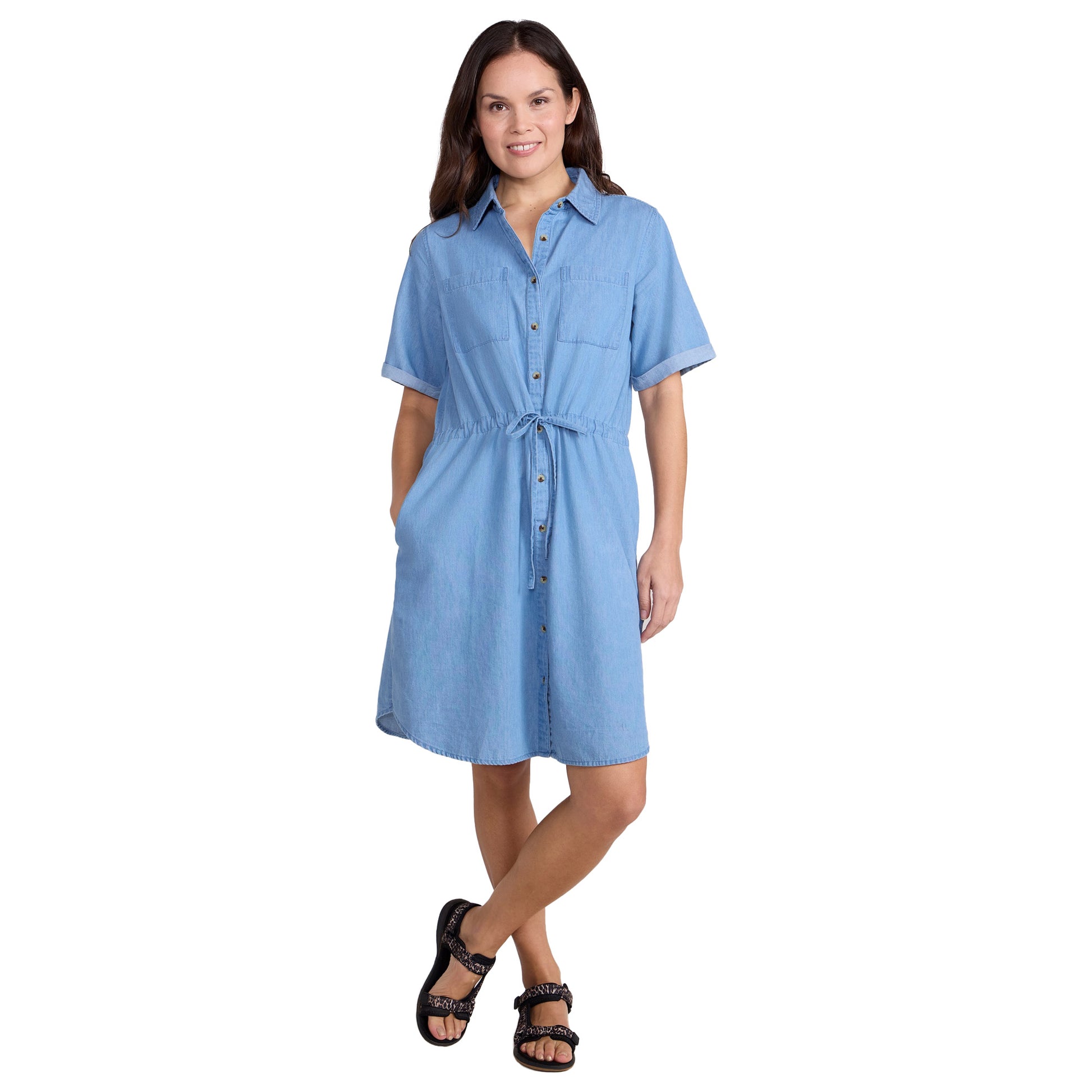 Light Blue - Lifestyle - Mountain Warehouse Womens-Ladies Ronda Chambray Midi Dress