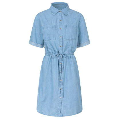 Light Blue - Front - Mountain Warehouse Womens-Ladies Ronda Chambray Midi Dress