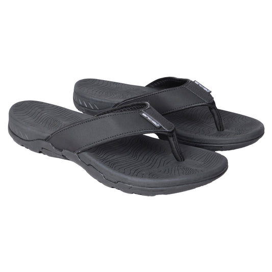 Black - Front - Animal Mens Fader Flip Flops