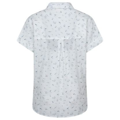 White - Back - Mountain Warehouse Womens-Ladies Palm Printed Relaxed Fit Shirt