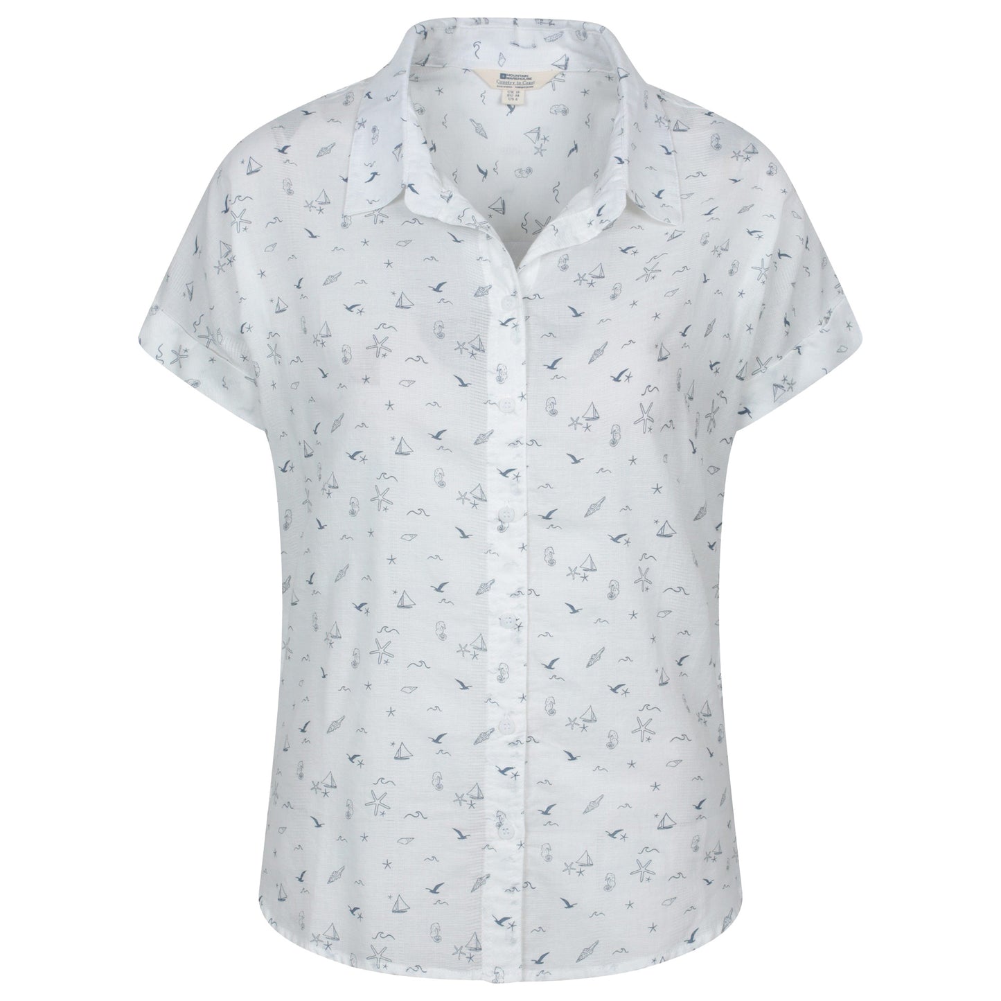 White - Front - Mountain Warehouse Womens-Ladies Palm Printed Relaxed Fit Shirt