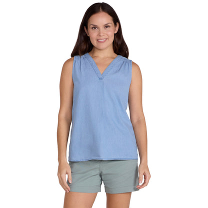Light Blue - Lifestyle - Mountain Warehouse Womens-Ladies Tuscany Chambray Sleeveless Shirt