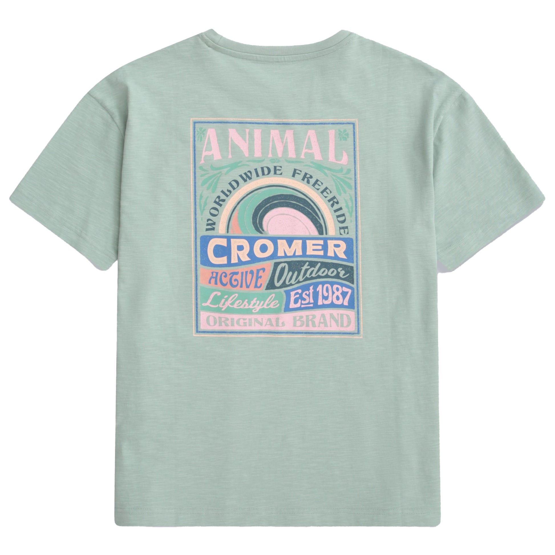 Green - Back - Animal Womens-Ladies Leena Cromer T-Shirt