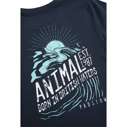 Navy - Side - Animal Mens Jacob Padstow Rising Sun T-Shirt