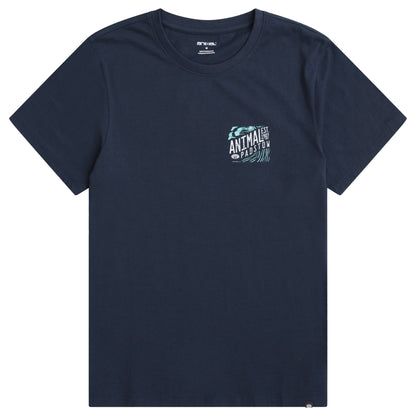 Navy - Front - Animal Mens Jacob Padstow Rising Sun T-Shirt