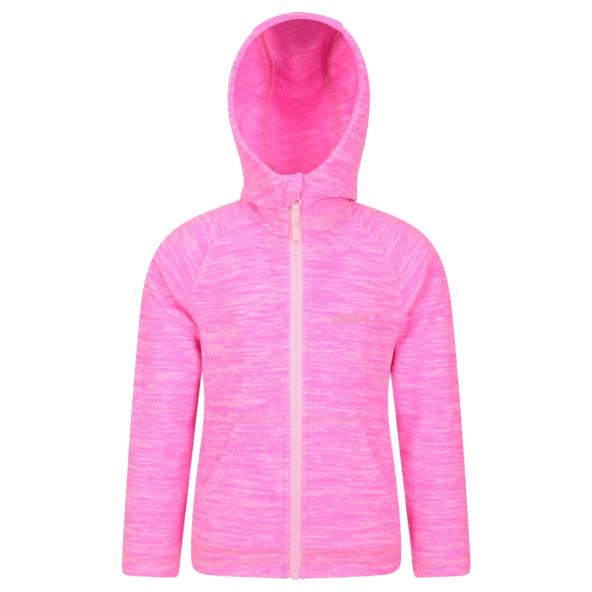 Bright Pink - Front - Mountain Warehouse Childrens-Kids Snowdonia II Full Zip Hoodie