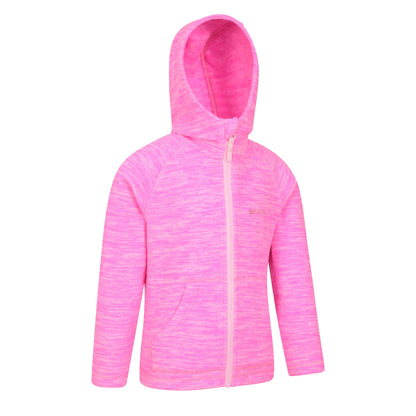 Bright Pink - Side - Mountain Warehouse Childrens-Kids Snowdonia II Full Zip Hoodie