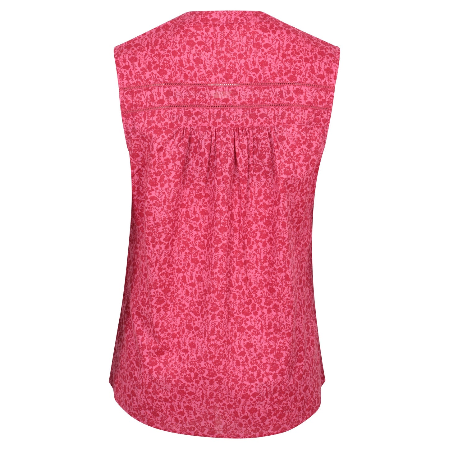 Red - Back - Mountain Warehouse Womens-Ladies Petra Floral Pattern Sleeveless Shirt