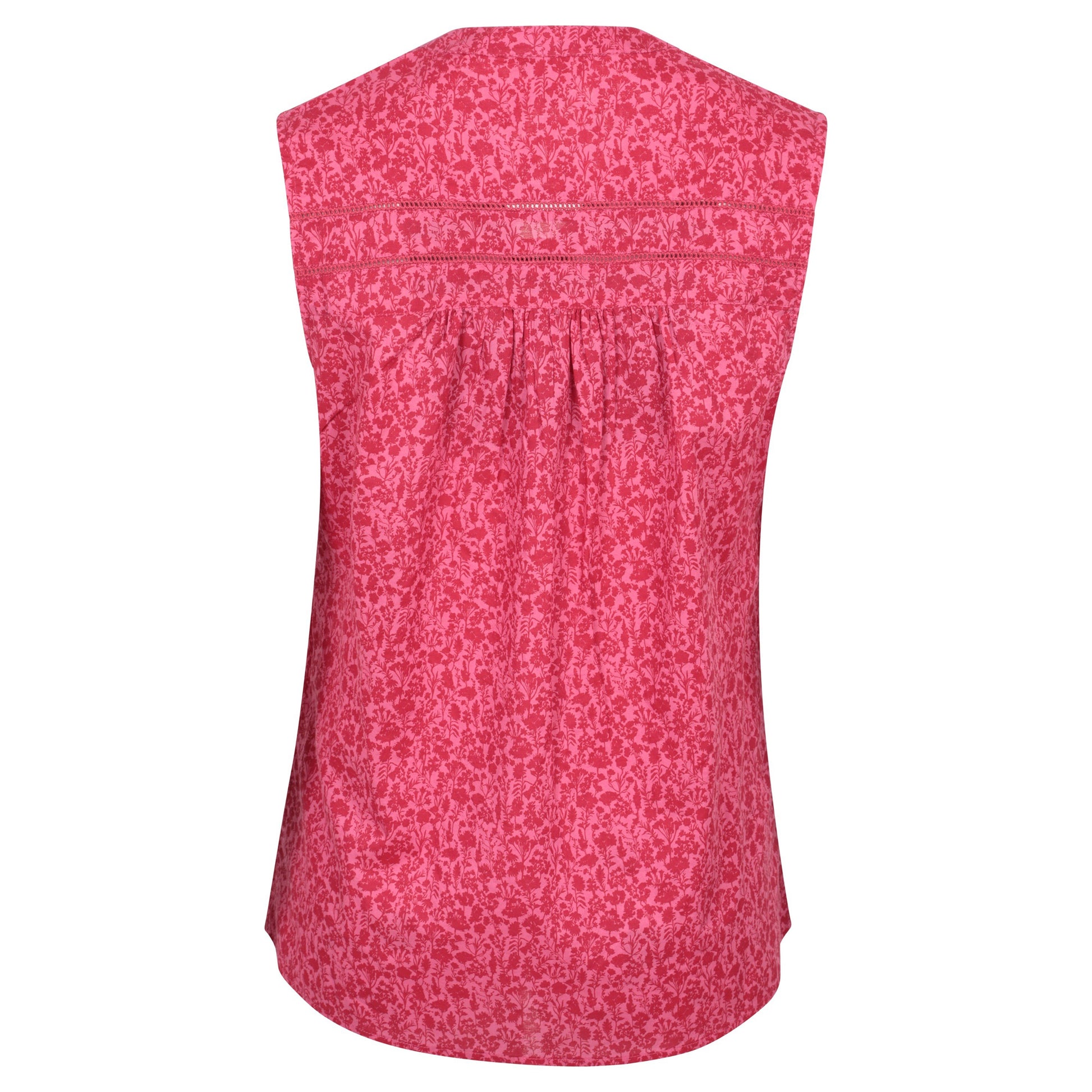 Red - Back - Mountain Warehouse Womens-Ladies Petra Floral Pattern Sleeveless Shirt