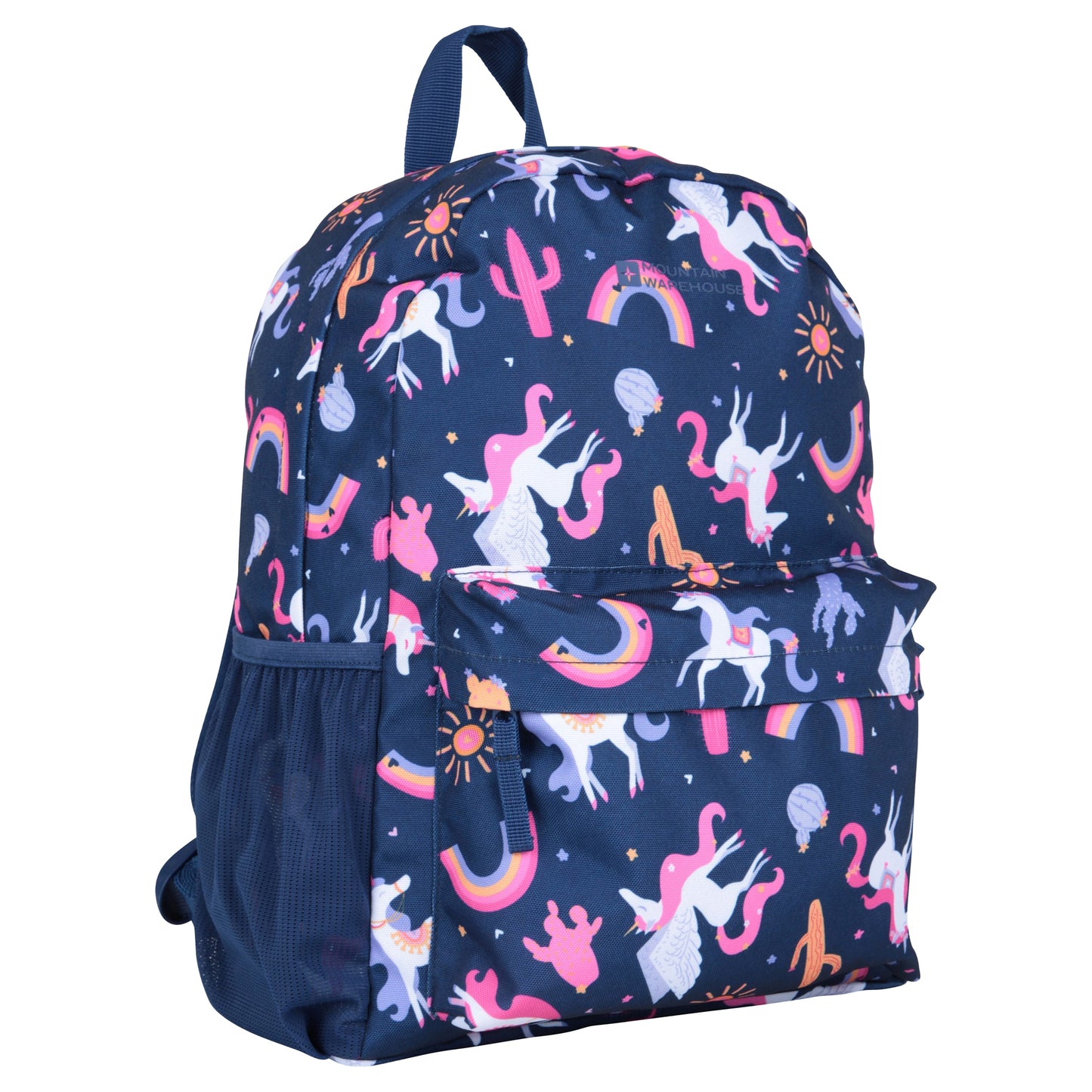 Navy - Side - Mountain Warehouse Bookworm Unicorn 15L Backpack & Pencil Case