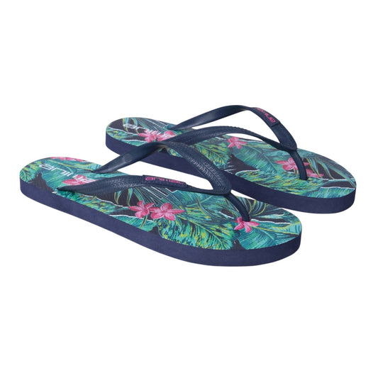 Pink - Front - Animal Womens-Ladies Oceana Printed Flip Flops