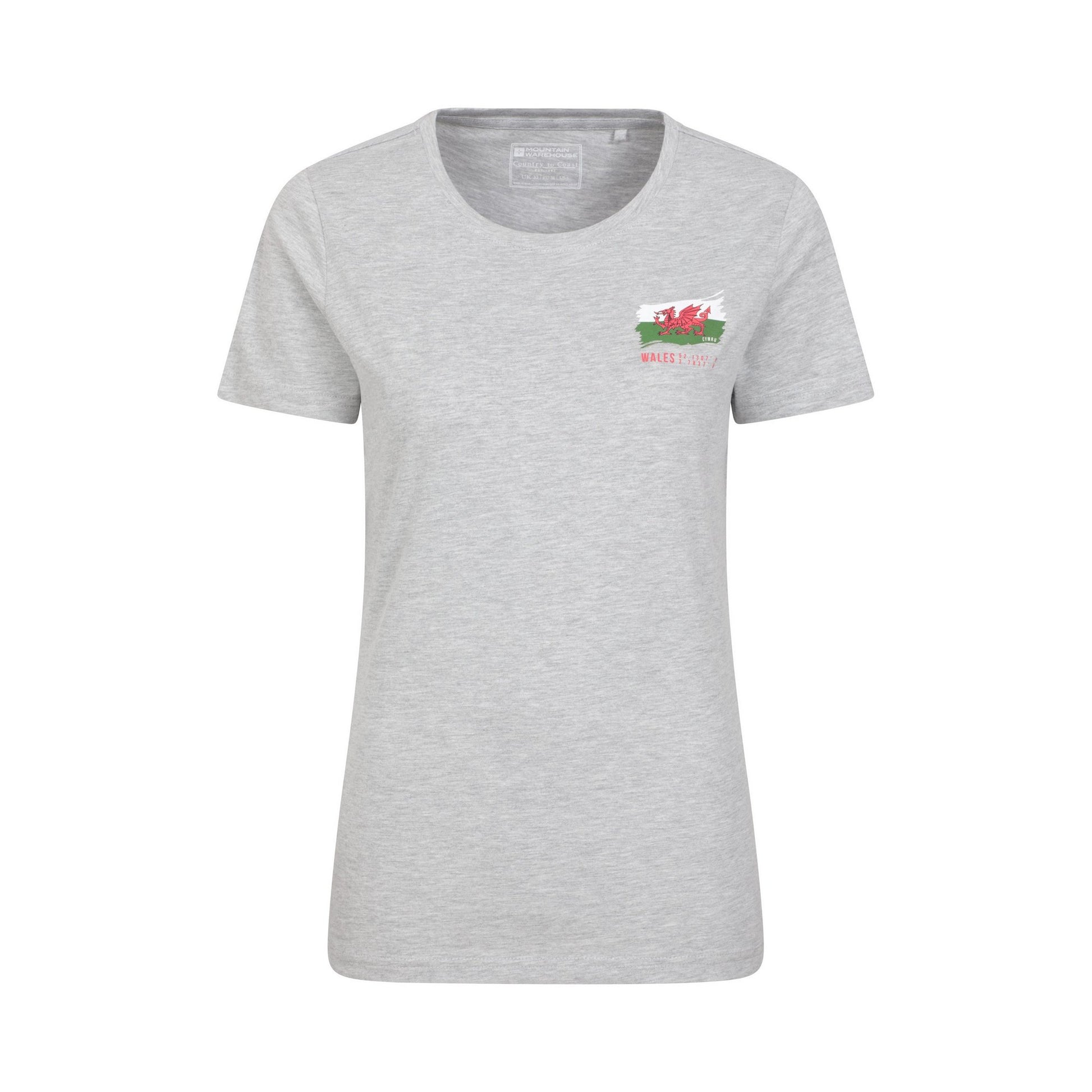 Grey - Front - Mountain Warehouse Womens-Ladies Wales T-Shirt