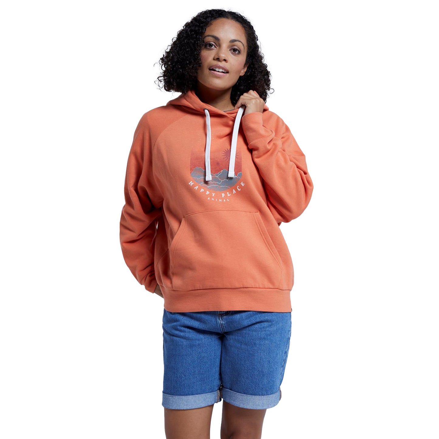 Orange - Lifestyle - Animal Womens-Ladies Kaya Happy Organic Hoodie