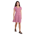 Dark Burgundy - Lifestyle - Mountain Warehouse Womens-Ladies Essentials Lora Stripe V Neck Skater Dress