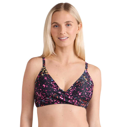 Jet Black - Side - Animal Womens-Ladies Bondi Wrap Bikini Top