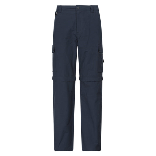Navy - Front - Mountain Warehouse Mens Rydal Zip-Off Hiking Trousers