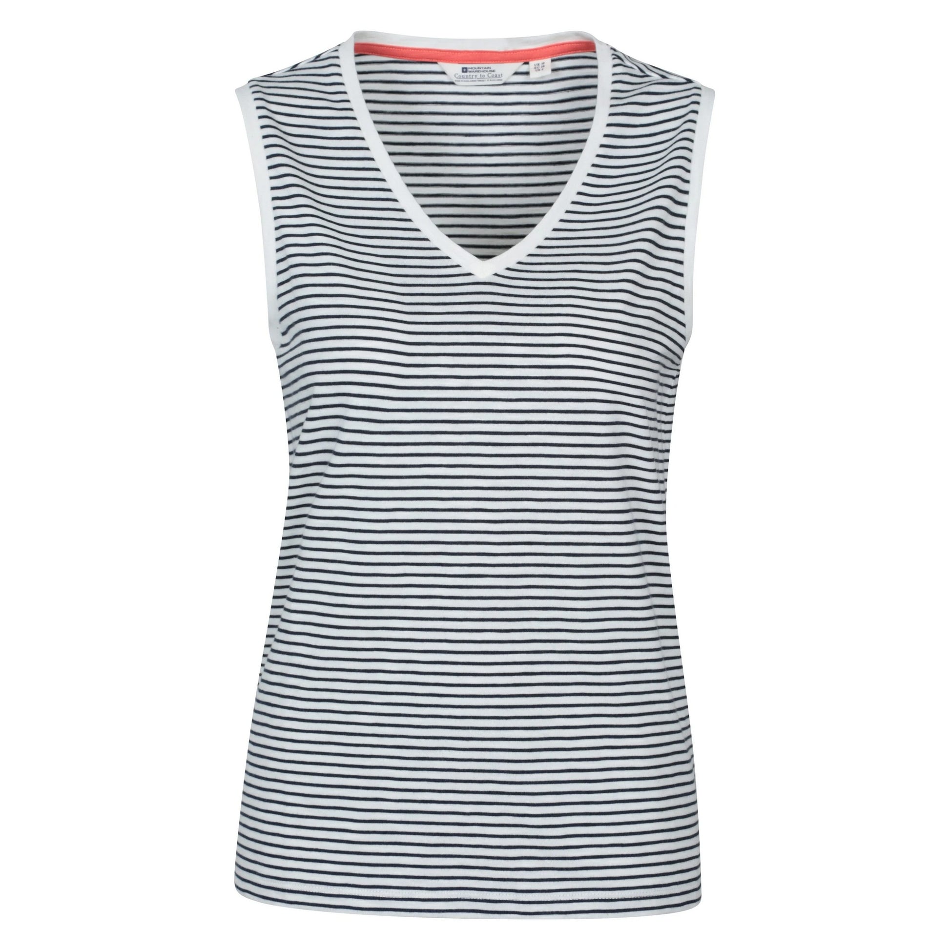 Navy - Front - Mountain Warehouse Womens-Ladies Whitley Striped V Neck Vest Top