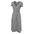 Navy - Side - Mountain Warehouse Womens-Ladies Santorini Peacock Feather Midi Wrap Dress