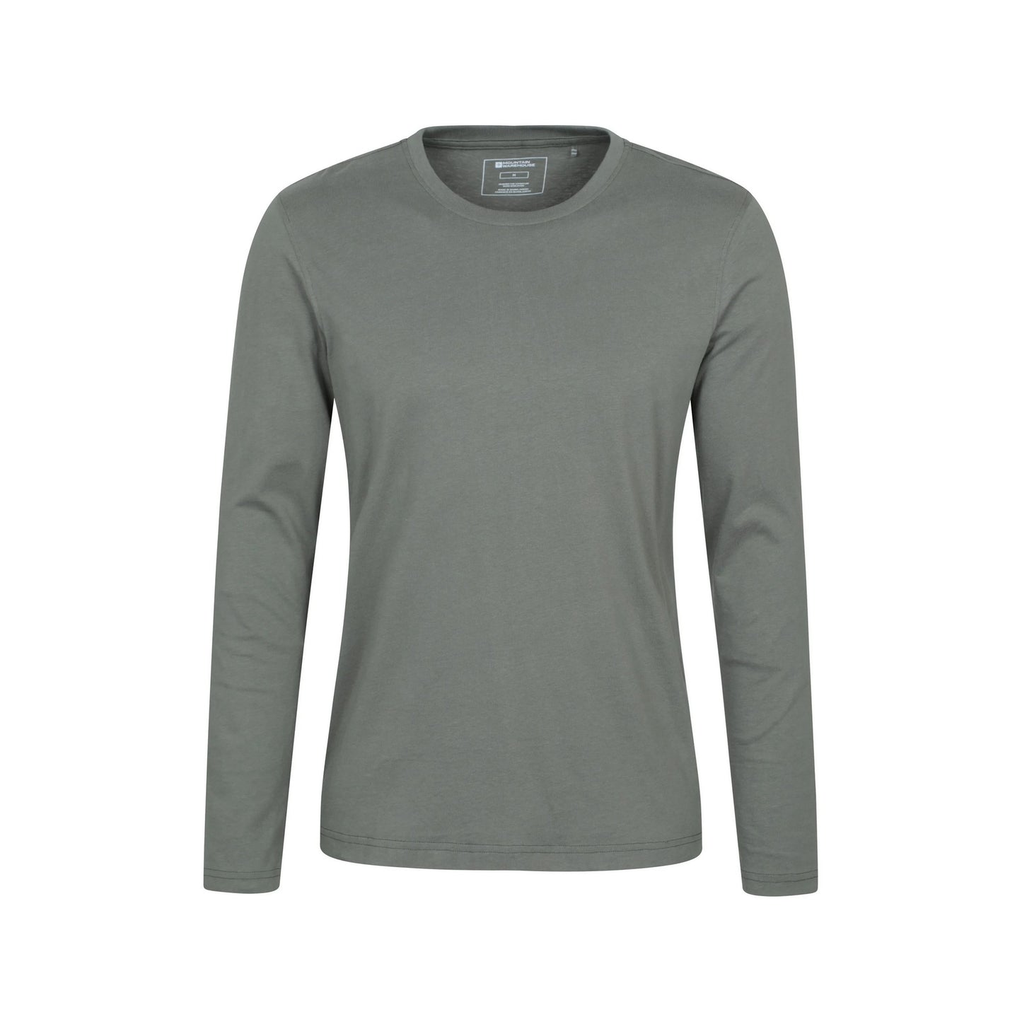 Green - Front - Mountain Warehouse Mens Flint Crew Neck Long-Sleeved T-Shirt