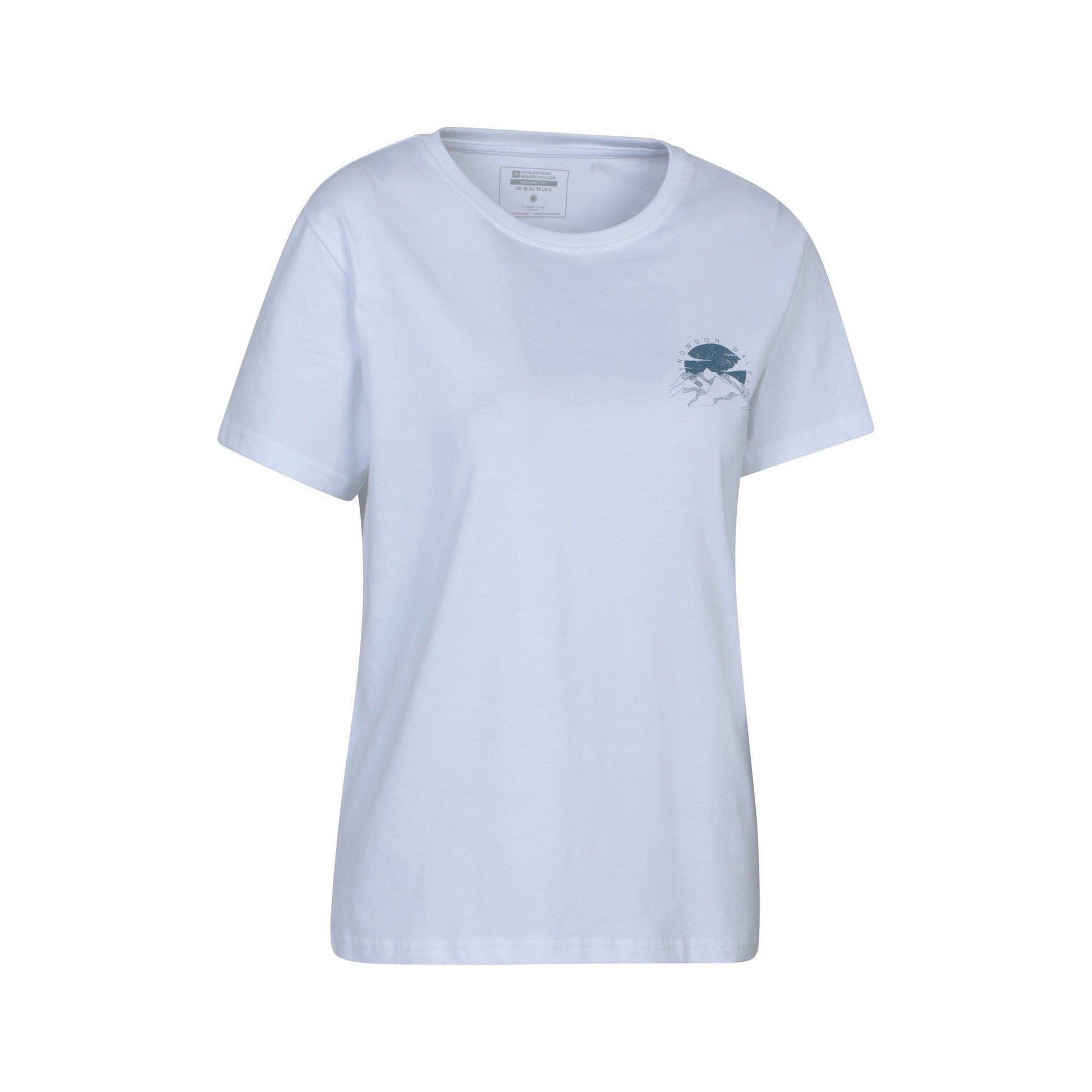 White - Side - Mountain Warehouse Womens-Ladies Snowdon Relaxed Fit Short-Sleeved T-Shirt
