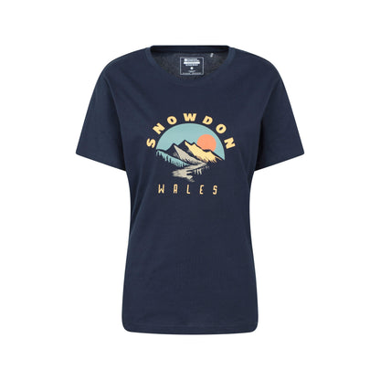 Navy - Front - Mountain Warehouse Womens-Ladies Snowdon Relaxed Fit Short-Sleeved T-Shirt