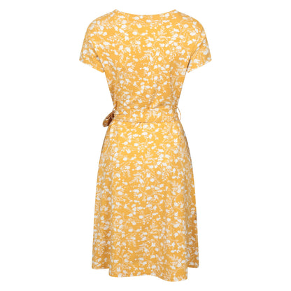Pale Yellow - Back - Mountain Warehouse Womens-Ladies Santorini Leaf Jersey Wrap Dress