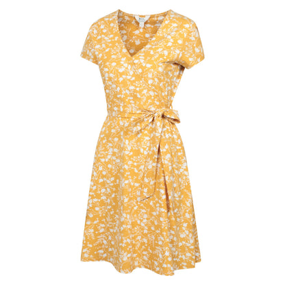 Pale Yellow - Lifestyle - Mountain Warehouse Womens-Ladies Santorini Leaf Jersey Wrap Dress
