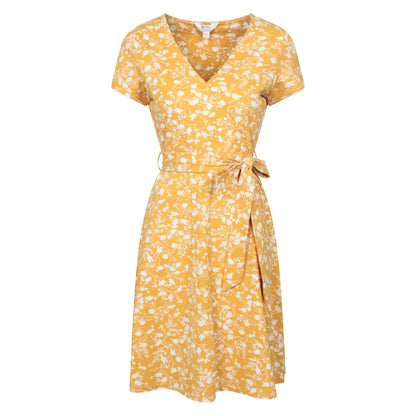 Pale Yellow - Front - Mountain Warehouse Womens-Ladies Santorini Leaf Jersey Wrap Dress