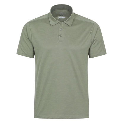 Light Khaki - Front - Mountain Warehouse Mens Volley IsoCool Polo Shirt