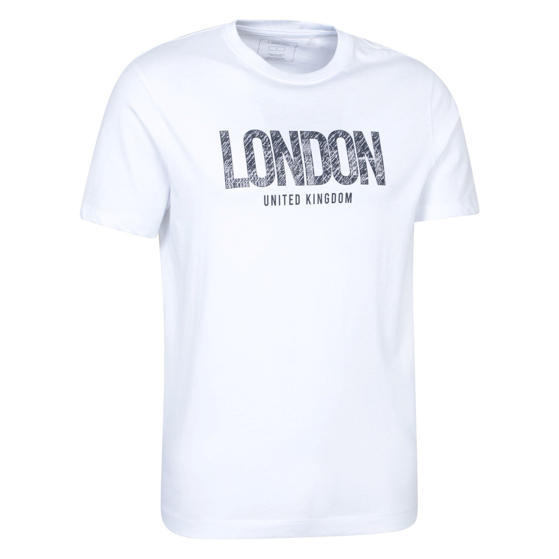 White - Side - Mountain Warehouse Mens London Short-Sleeved T-Shirt