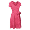 Red - Side - Mountain Warehouse Womens-Ladies Santorini Hibiscus Jersey Wrap Dress