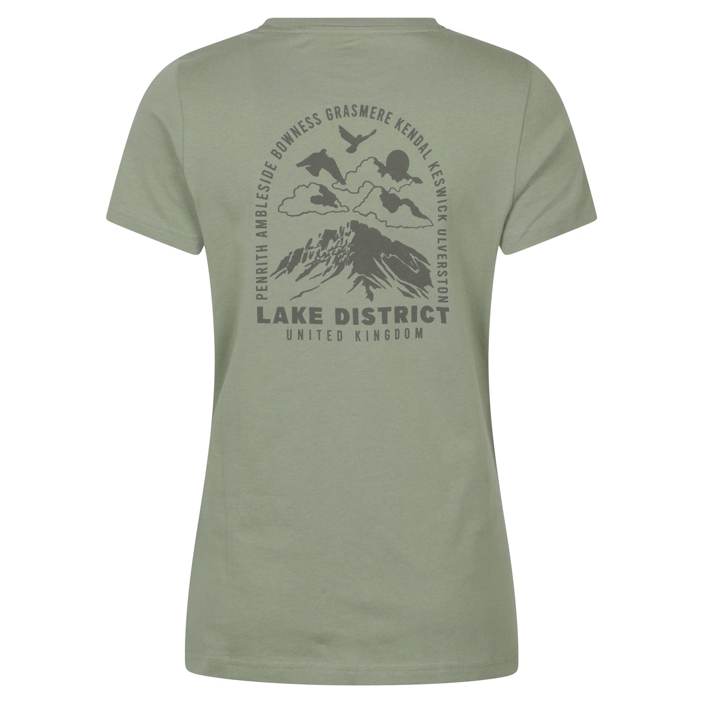 Khaki Green - Back - Mountain Warehouse Womens-Ladies Lake District Sunset T-Shirt