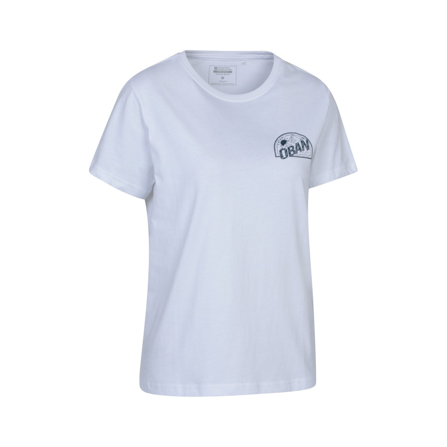 White - Side - Mountain Warehouse Womens-Ladies Oban Relaxed Fit Short-Sleeved T-Shirt