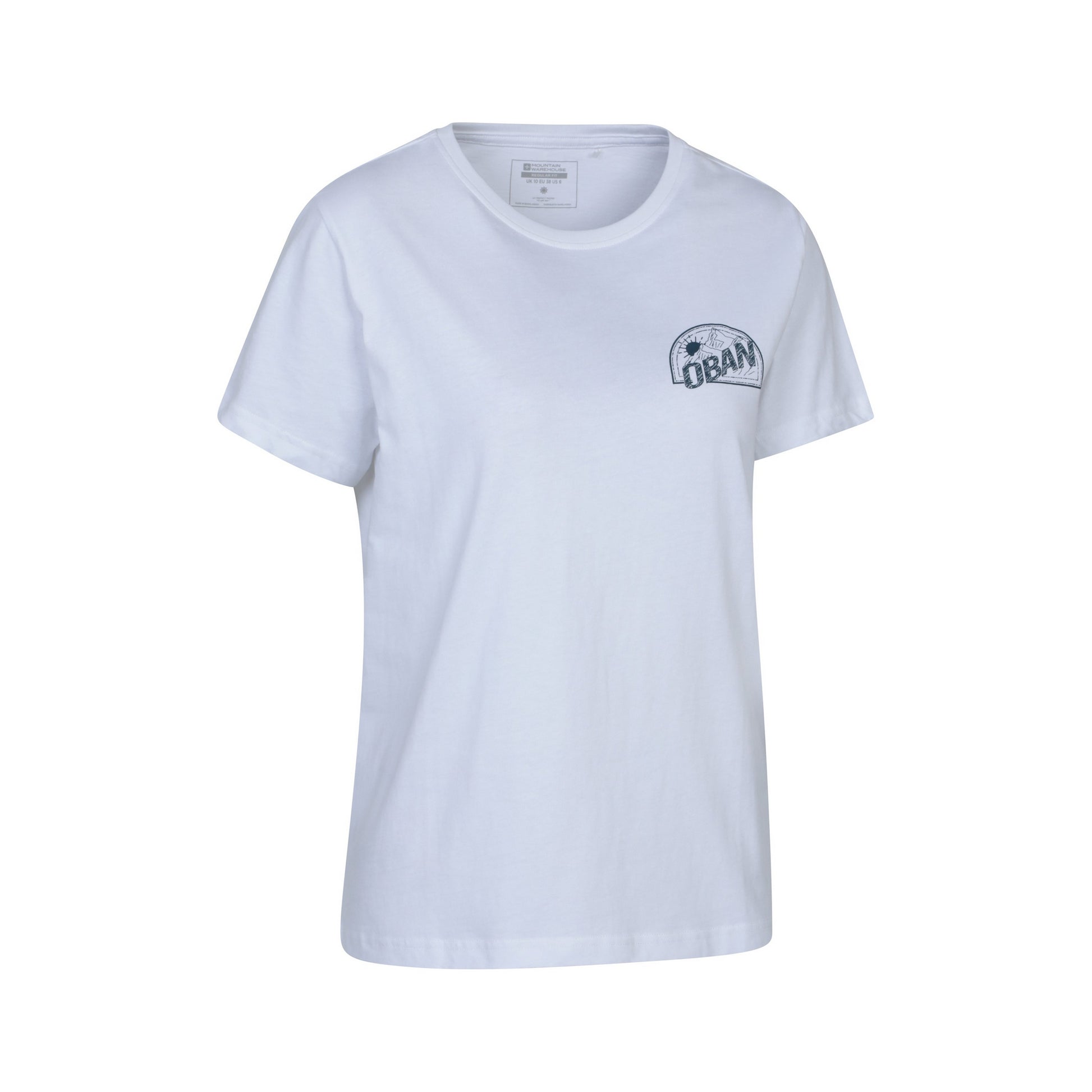 White - Side - Mountain Warehouse Womens-Ladies Oban Relaxed Fit Short-Sleeved T-Shirt