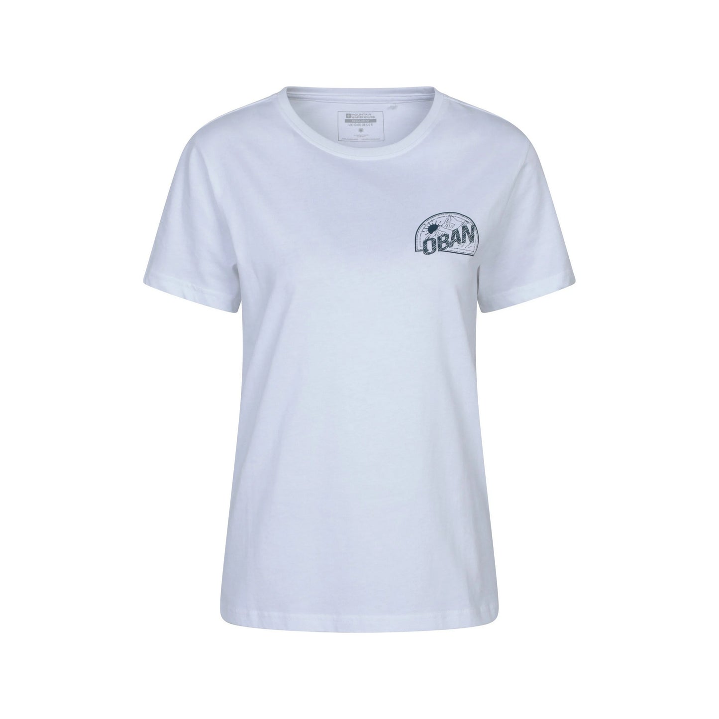 White - Front - Mountain Warehouse Womens-Ladies Oban Relaxed Fit Short-Sleeved T-Shirt