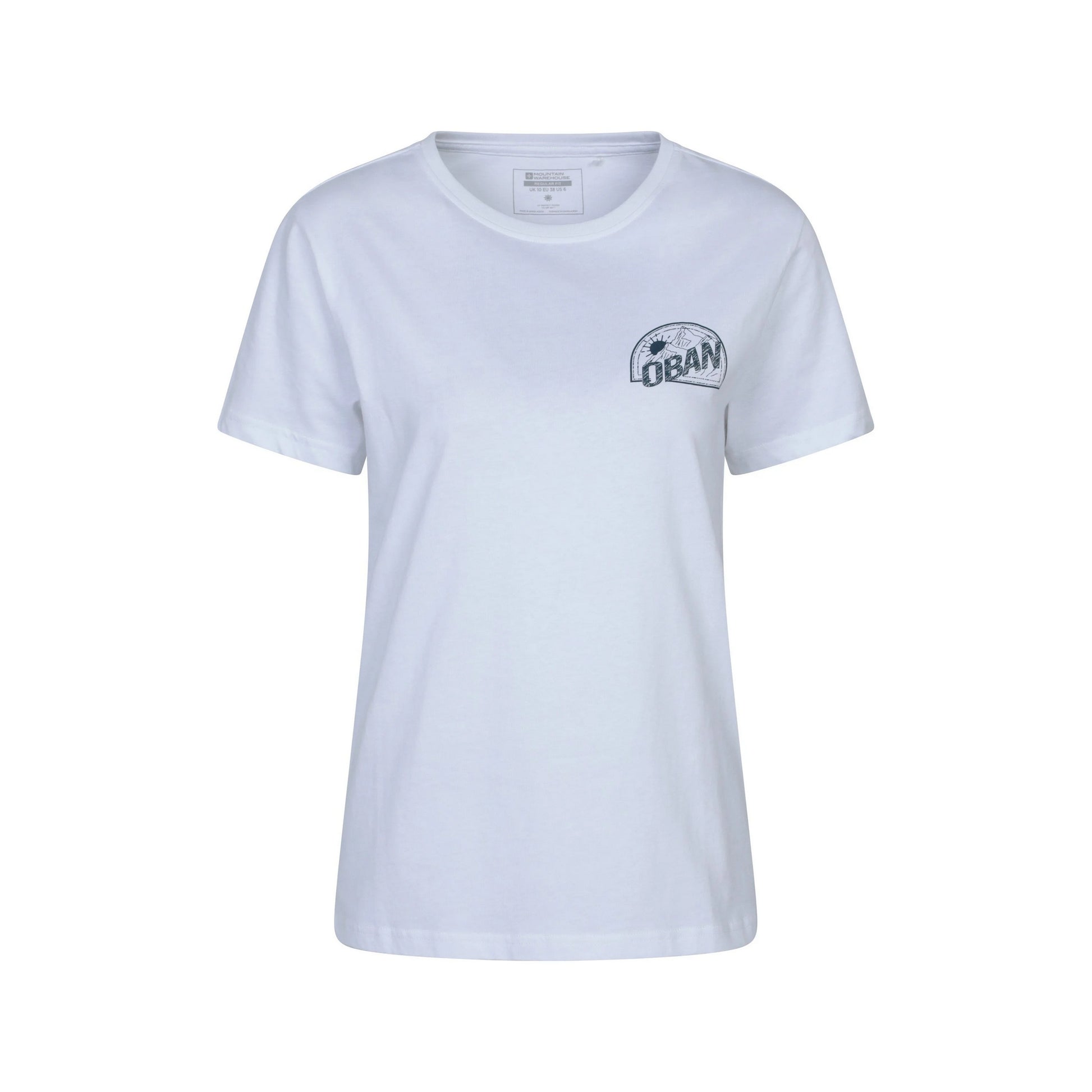 White - Front - Mountain Warehouse Womens-Ladies Oban Relaxed Fit Short-Sleeved T-Shirt