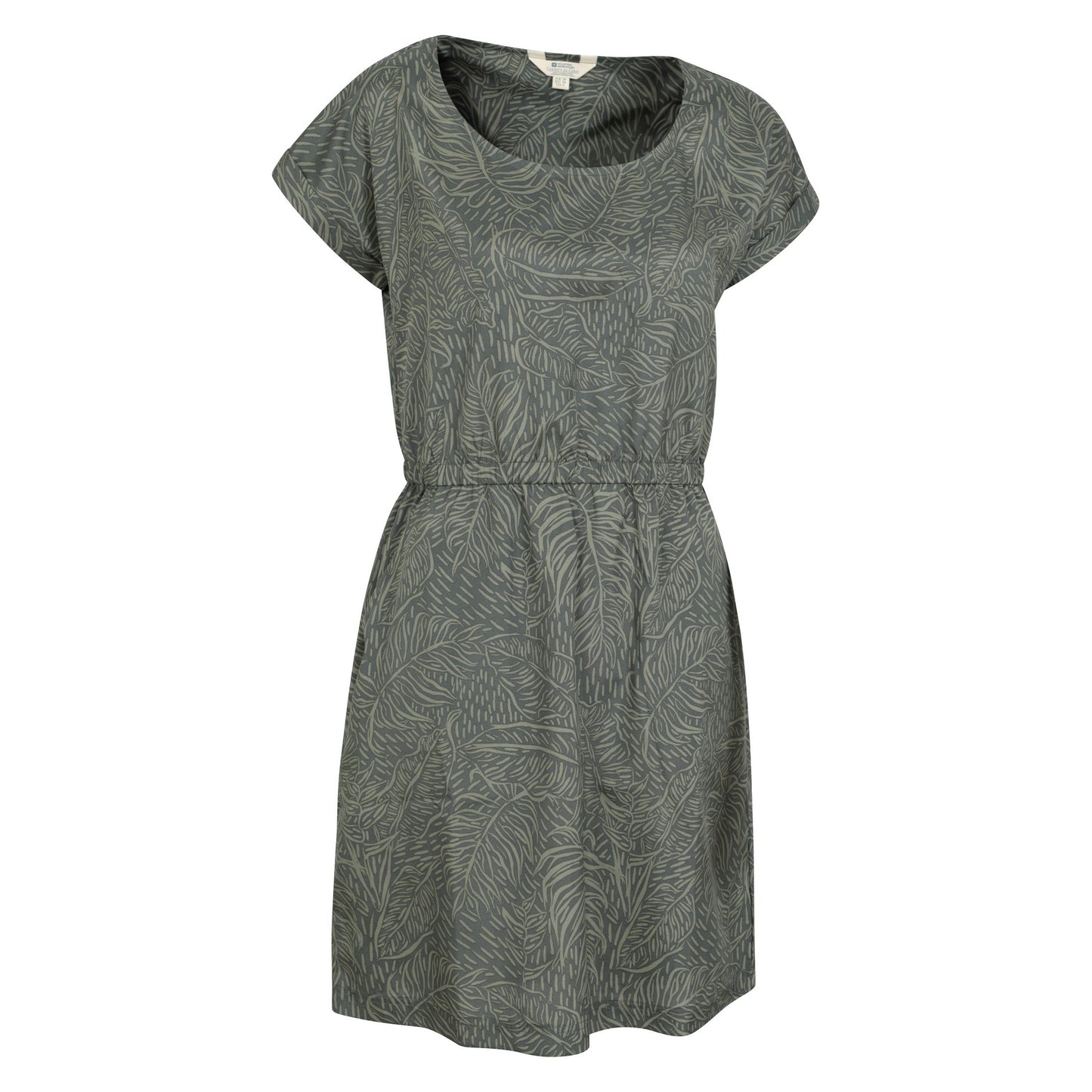 Khaki Green - Side - Mountain Warehouse Womens-Ladies Mykonos Leaf Print Dress